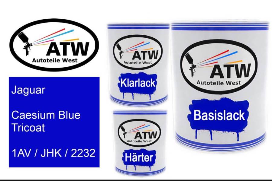 Jaguar, Caesium Blue Tricoat, 1AV / JHK / 2232: 1L Lackdose + 1L Klarlack + 500ml Härter - Set, von ATW Autoteile West.
